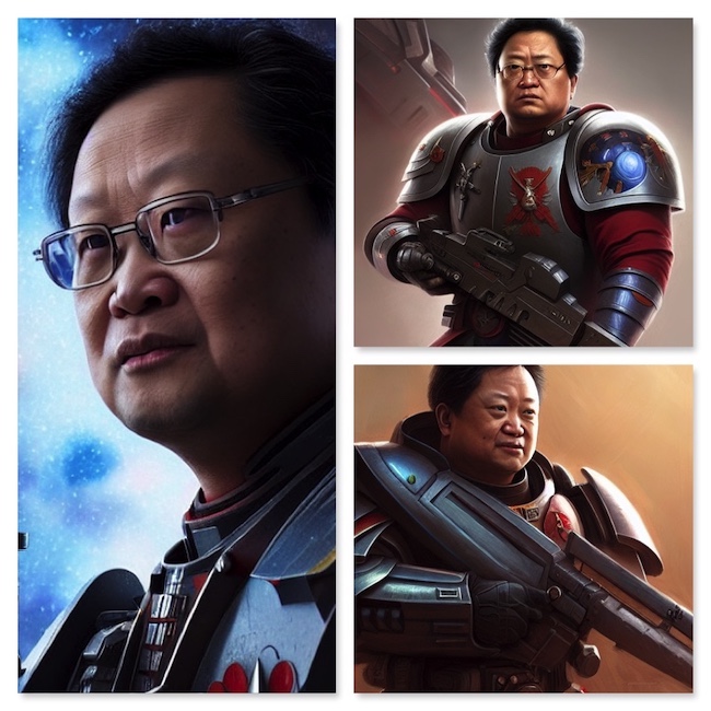 Stable Diffusion Dreambooth bennycheung model generated space marine