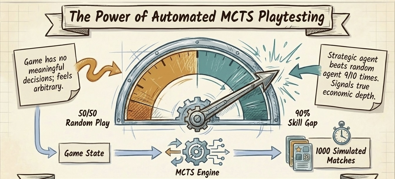 The Power of Automated MCTS Playtesting