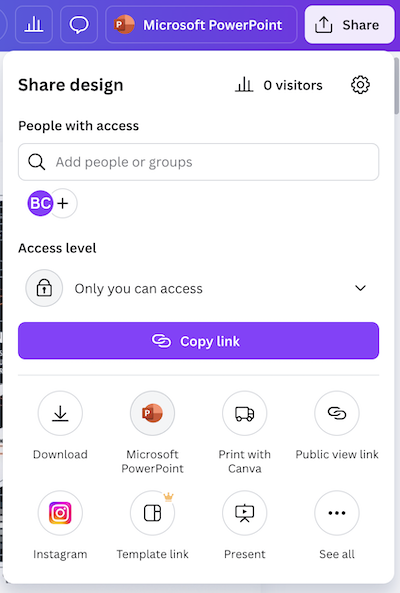 Canva Share as PowerPoint