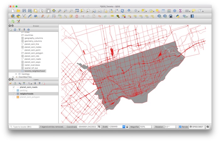 PostGIS QGIS Display Neighborhood Polygons