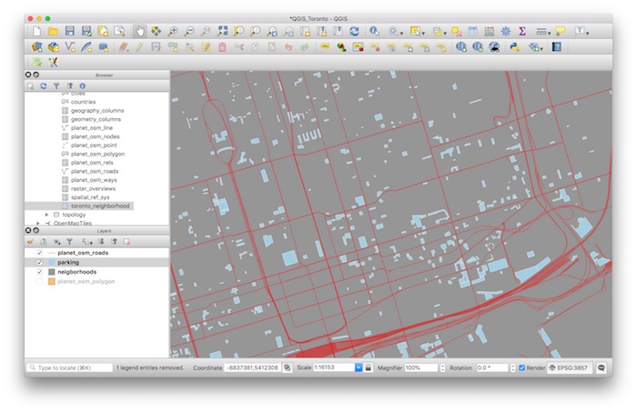 PostGIS QGIS Display Neighborhood Polygons